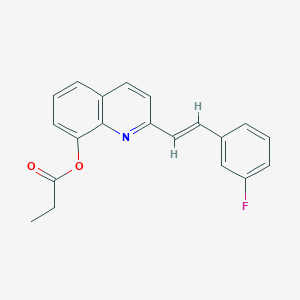 molecular formula C20H16FNO2 B5310755 2-[2-(3-fluorophenyl)vinyl]-8-quinolinyl propionate 