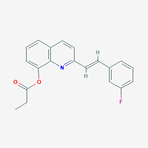 2-[2-(3-fluorophenyl)vinyl]-8-quinolinyl propionate