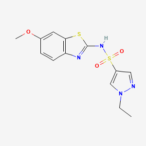 molecular formula C13H14N4O3S2 B5310762 1-ethyl-N-(6-methoxy-1,3-benzothiazol-2-yl)-1H-pyrazole-4-sulfonamide 