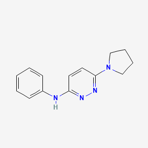 molecular formula C14H16N4 B5310772 N-phenyl-6-(1-pyrrolidinyl)-3-pyridazinamine 