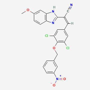 molecular formula C24H16Cl2N4O4 B5310779 3-{3,5-dichloro-4-[(3-nitrobenzyl)oxy]phenyl}-2-(5-methoxy-1H-benzimidazol-2-yl)acrylonitrile 