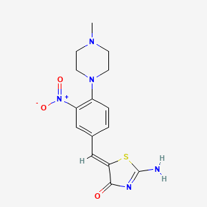 molecular formula C15H17N5O3S B5310786 2-imino-5-[4-(4-methylpiperazin-1-yl)-3-nitrobenzylidene]-1,3-thiazolidin-4-one 
