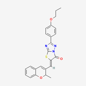 molecular formula C24H21N3O3S B5310789 5-[(2-methyl-2H-chromen-3-yl)methylene]-2-(4-propoxyphenyl)[1,3]thiazolo[3,2-b][1,2,4]triazol-6(5H)-one 