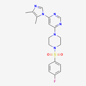 molecular formula C19H21FN6O2S B5310790 4-(4,5-dimethyl-1H-imidazol-1-yl)-6-{4-[(4-fluorophenyl)sulfonyl]-1-piperazinyl}pyrimidine 