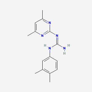 molecular formula C15H19N5 B5310805 N-(3,4-dimethylphenyl)-N'-(4,6-dimethyl-2-pyrimidinyl)guanidine 