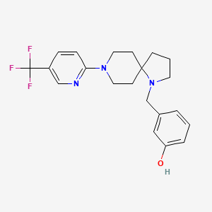 molecular formula C21H24F3N3O B5310808 3-({8-[5-(trifluoromethyl)-2-pyridinyl]-1,8-diazaspiro[4.5]dec-1-yl}methyl)phenol 