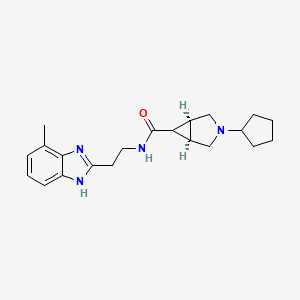 molecular formula C21H28N4O B5310824 (1R*,5S*,6r)-3-cyclopentyl-N-[2-(7-methyl-1H-benzimidazol-2-yl)ethyl]-3-azabicyclo[3.1.0]hexane-6-carboxamide 