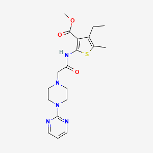 molecular formula C19H25N5O3S B5310825 methyl 4-ethyl-5-methyl-2-({[4-(2-pyrimidinyl)-1-piperazinyl]acetyl}amino)-3-thiophenecarboxylate 