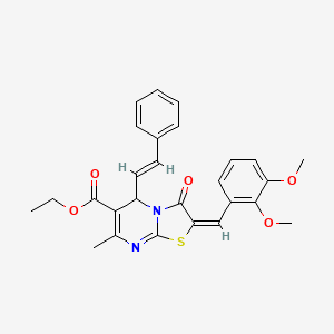 molecular formula C27H26N2O5S B5310837 ethyl 2-(2,3-dimethoxybenzylidene)-7-methyl-3-oxo-5-(2-phenylvinyl)-2,3-dihydro-5H-[1,3]thiazolo[3,2-a]pyrimidine-6-carboxylate 