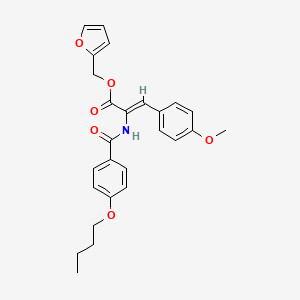 molecular formula C26H27NO6 B5310846 2-furylmethyl 2-[(4-butoxybenzoyl)amino]-3-(4-methoxyphenyl)acrylate 