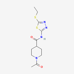1-acetyl-N-[5-(ethylthio)-1,3,4-thiadiazol-2-yl]-4-piperidinecarboxamide