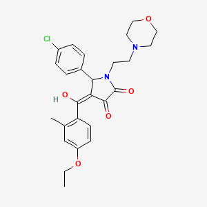 molecular formula C26H29ClN2O5 B5310865 5-(4-chlorophenyl)-4-(4-ethoxy-2-methylbenzoyl)-3-hydroxy-1-[2-(4-morpholinyl)ethyl]-1,5-dihydro-2H-pyrrol-2-one 