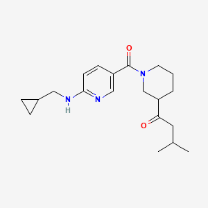 molecular formula C20H29N3O2 B5310889 1-[1-({6-[(cyclopropylmethyl)amino]pyridin-3-yl}carbonyl)piperidin-3-yl]-3-methylbutan-1-one 