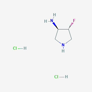 molecular formula C4H11Cl2FN2 B053109 (3R,4R)-4-氟吡咯烷-3-胺；二盐酸盐 CAS No. 125197-40-2