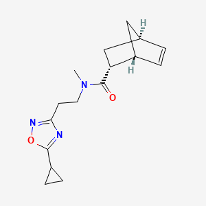 molecular formula C16H21N3O2 B5310908 (1R*,2R*,4R*)-N-[2-(5-cyclopropyl-1,2,4-oxadiazol-3-yl)ethyl]-N-methylbicyclo[2.2.1]hept-5-ene-2-carboxamide 