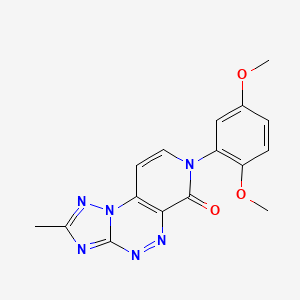 molecular formula C16H14N6O3 B5310923 7-(2,5-dimethoxyphenyl)-2-methylpyrido[4,3-e][1,2,4]triazolo[5,1-c][1,2,4]triazin-6(7H)-one 