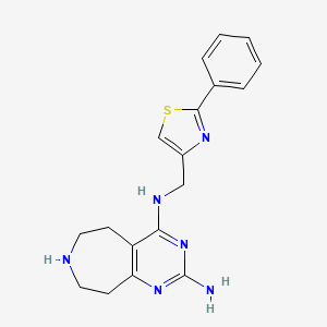 molecular formula C18H20N6S B5310930 N~4~-[(2-phenyl-1,3-thiazol-4-yl)methyl]-6,7,8,9-tetrahydro-5H-pyrimido[4,5-d]azepine-2,4-diamine 