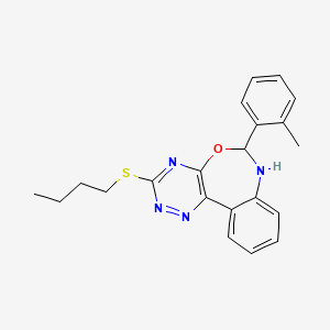 molecular formula C21H22N4OS B5310937 3-(butylthio)-6-(2-methylphenyl)-6,7-dihydro[1,2,4]triazino[5,6-d][3,1]benzoxazepine 