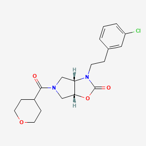 (3aS*,6aR*)-3-[2-(3-chlorophenyl)ethyl]-5-(tetrahydro-2H-pyran-4-ylcarbonyl)hexahydro-2H-pyrrolo[3,4-d][1,3]oxazol-2-one