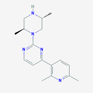 molecular formula C17H23N5 B5311011 2-[(2S,5R)-2,5-dimethyl-1-piperazinyl]-4-(2,6-dimethyl-3-pyridinyl)pyrimidine dihydrochloride 