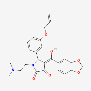 molecular formula C25H26N2O6 B5311015 5-[3-(allyloxy)phenyl]-4-(1,3-benzodioxol-5-ylcarbonyl)-1-[2-(dimethylamino)ethyl]-3-hydroxy-1,5-dihydro-2H-pyrrol-2-one 