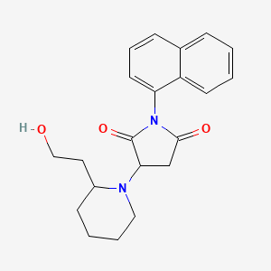 molecular formula C21H24N2O3 B5311017 3-[2-(2-hydroxyethyl)-1-piperidinyl]-1-(1-naphthyl)-2,5-pyrrolidinedione 