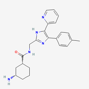 molecular formula C23H27N5O B5311023 rel-(1R,3S)-3-amino-N-{[4-(4-methylphenyl)-5-(2-pyridinyl)-1H-imidazol-2-yl]methyl}cyclohexanecarboxamide hydrochloride 