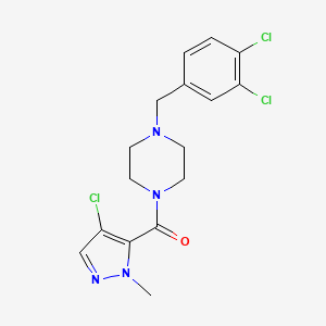molecular formula C16H17Cl3N4O B5311040 1-[(4-chloro-1-methyl-1H-pyrazol-5-yl)carbonyl]-4-(3,4-dichlorobenzyl)piperazine 