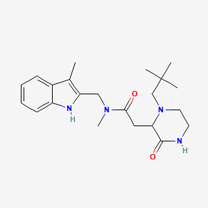 molecular formula C22H32N4O2 B5311047 2-[1-(2,2-dimethylpropyl)-3-oxo-2-piperazinyl]-N-methyl-N-[(3-methyl-1H-indol-2-yl)methyl]acetamide 