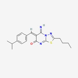 molecular formula C19H22N4OS B5311049 2-butyl-5-imino-6-(4-isopropylbenzylidene)-5,6-dihydro-7H-[1,3,4]thiadiazolo[3,2-a]pyrimidin-7-one 