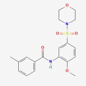 molecular formula C19H22N2O5S B5311063 N-[2-methoxy-5-(4-morpholinylsulfonyl)phenyl]-3-methylbenzamide 