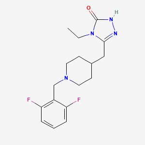 molecular formula C17H22F2N4O B5311095 5-{[1-(2,6-difluorobenzyl)-4-piperidinyl]methyl}-4-ethyl-2,4-dihydro-3H-1,2,4-triazol-3-one 