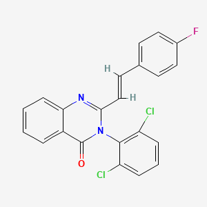 molecular formula C22H13Cl2FN2O B5311115 3-(2,6-dichlorophenyl)-2-[2-(4-fluorophenyl)vinyl]-4(3H)-quinazolinone 