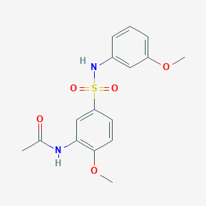 molecular formula C16H18N2O5S B5311126 N-(2-methoxy-5-{[(3-methoxyphenyl)amino]sulfonyl}phenyl)acetamide 