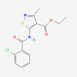 molecular formula C14H13ClN2O3S B5311153 ethyl 5-[(2-chlorobenzoyl)amino]-3-methyl-4-isothiazolecarboxylate 