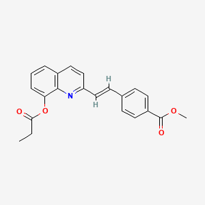 molecular formula C22H19NO4 B5311173 methyl 4-{2-[8-(propionyloxy)-2-quinolinyl]vinyl}benzoate 