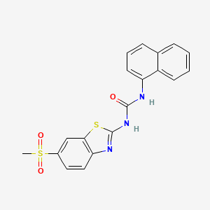 molecular formula C19H15N3O3S2 B5311175 N-[6-(methylsulfonyl)-1,3-benzothiazol-2-yl]-N'-1-naphthylurea 