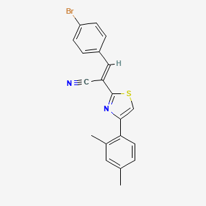 molecular formula C20H15BrN2S B5311192 3-(4-bromophenyl)-2-[4-(2,4-dimethylphenyl)-1,3-thiazol-2-yl]acrylonitrile 