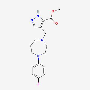 molecular formula C17H21FN4O2 B5311194 methyl 4-{[4-(4-fluorophenyl)-1,4-diazepan-1-yl]methyl}-1H-pyrazole-3-carboxylate 