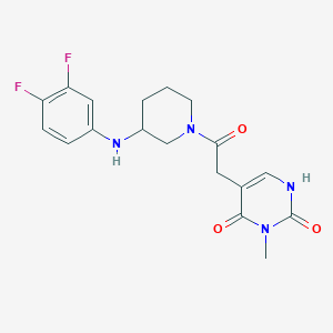 molecular formula C18H20F2N4O3 B5311196 5-(2-{3-[(3,4-difluorophenyl)amino]-1-piperidinyl}-2-oxoethyl)-3-methyl-2,4(1H,3H)-pyrimidinedione 