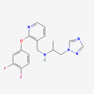 molecular formula C17H17F2N5O B5311220 N-{[2-(3,4-difluorophenoxy)pyridin-3-yl]methyl}-1-(1H-1,2,4-triazol-1-yl)propan-2-amine 