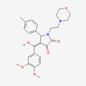 molecular formula C26H30N2O6 B5311232 4-(3,4-dimethoxybenzoyl)-3-hydroxy-5-(4-methylphenyl)-1-[2-(4-morpholinyl)ethyl]-1,5-dihydro-2H-pyrrol-2-one 