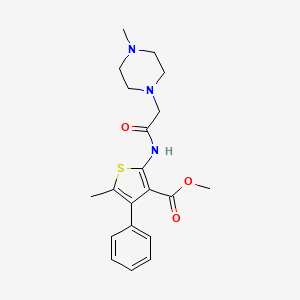 molecular formula C20H25N3O3S B5311242 methyl 5-methyl-2-{[(4-methyl-1-piperazinyl)acetyl]amino}-4-phenyl-3-thiophenecarboxylate 