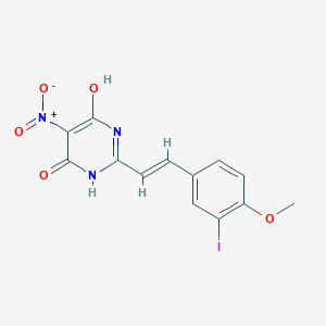 molecular formula C13H10IN3O5 B5311249 6-hydroxy-2-[2-(3-iodo-4-methoxyphenyl)vinyl]-5-nitro-4(3H)-pyrimidinone 