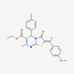 molecular formula C25H24N2O4S B5311253 ethyl 2-(4-methoxybenzylidene)-7-methyl-5-(4-methylphenyl)-3-oxo-2,3-dihydro-5H-[1,3]thiazolo[3,2-a]pyrimidine-6-carboxylate 