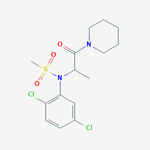 molecular formula C15H20Cl2N2O3S B5311259 N-(2,5-dichlorophenyl)-N-[1-methyl-2-oxo-2-(1-piperidinyl)ethyl]methanesulfonamide 