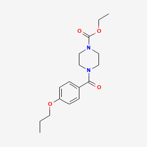 molecular formula C17H24N2O4 B5311266 ethyl 4-(4-propoxybenzoyl)-1-piperazinecarboxylate 