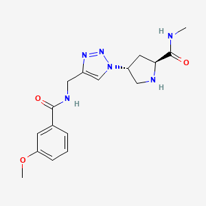 molecular formula C17H22N6O3 B5311277 (4R)-4-(4-{[(3-methoxybenzoyl)amino]methyl}-1H-1,2,3-triazol-1-yl)-N-methyl-L-prolinamide hydrochloride 