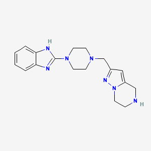molecular formula C18H23N7 B5311283 2-{[4-(1H-benzimidazol-2-yl)-1-piperazinyl]methyl}-4,5,6,7-tetrahydropyrazolo[1,5-a]pyrazine dihydrochloride 