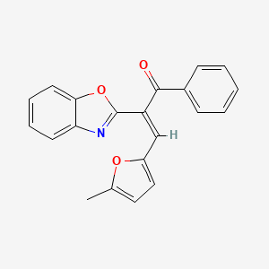 molecular formula C21H15NO3 B5311313 2-(1,3-benzoxazol-2-yl)-3-(5-methyl-2-furyl)-1-phenyl-2-propen-1-one 